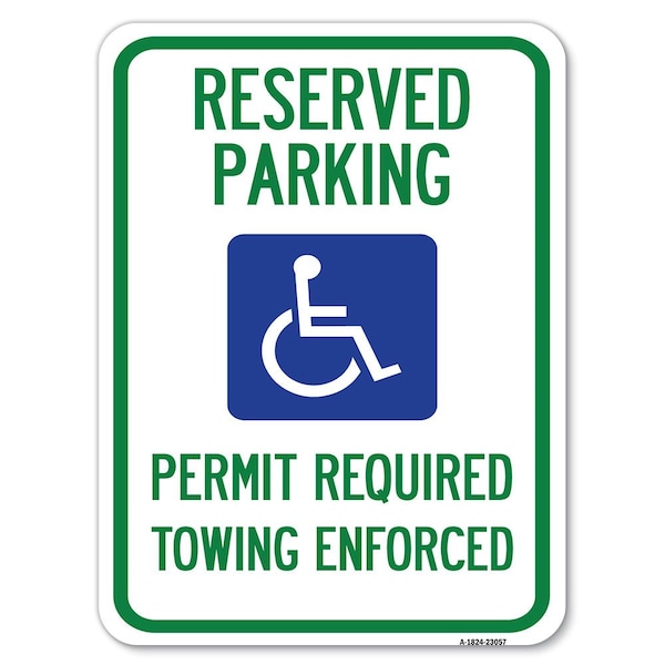 Reserved Parking Permit Required Towing Enforced With Graphic Parking, A-1824-23057